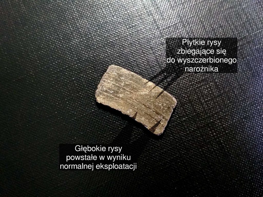 Rysy na powierzchni roboczej okładziny ciernej